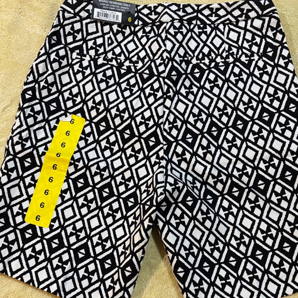 Mario Serrani Black & White Geometric Swim Shorts